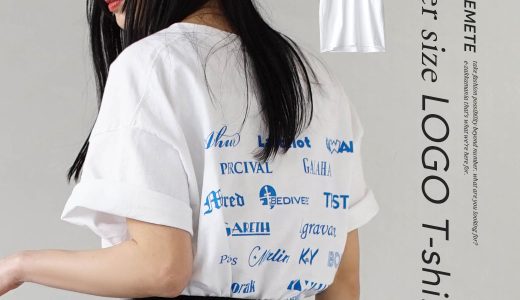 Tシャツ / レディース トップス カットソー プルオーバー 半袖 丸首 クルーネック ロゴ ロゴT プリント 綿100％ コットン 大きいサイズ ゆったり 春夏 【メール便可22】◆MIMIMEMETE（ミミメメット）：オーバーサイズ 英字ロゴプリントT