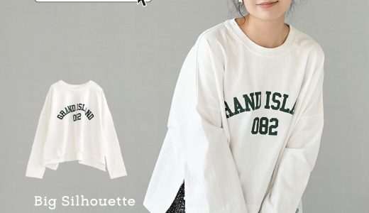 【6h限定☆クーポンで半額】【BIGバーゲン】プルオーバー / オーバーサイズ Tシャツ レディース トップス カットソー 長袖 丸首 クルーネック ロゴT 綿100％ コットン 大きいサイズ ゆったり 春 【メール便可22】◆ビッグシルエット ロゴプリント プルオーバー