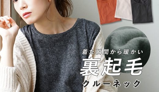 【BIGバーゲン】カットソー M/L/LL 春 の 重ね着 に！ 裏起毛 のあたたか カットソー 。 レディース トップス インナー 長袖 丸首 大きいサイズ ゆったり 春 【メール便可22】◆無地＆ボーダー 裏起毛クルーネックカットソー