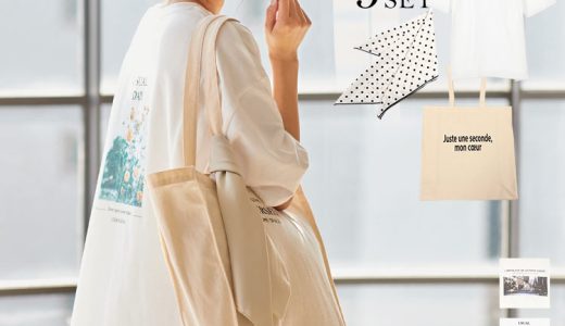 Tシャツ バッグ 【3点SET】ビッグT+キャンバスBag+スカーフ [C4598] レディース ロゴT フォトT シンプル ドット柄 綿100% 半袖