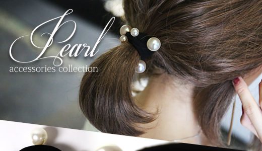 【全品送料無料】『パールモチーフヘアゴム』[レディース アクセサリー ヘアアクセサリー ヘアゴム パール 大粒 小粒 ブレスレット きれいめ フェイクパール]※メール便可※【2】