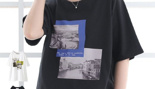 【全品送料無料】選べるM〜3Lサイズ展開！『n'OrLABEL選べるフォトグラフィックTシャツ』[カットソー 春夏 レディース 半袖 五分袖 トップス 綿100％ ドルマン フォトプリント 写真 モノクロ お揃い リンクコーデ]※メール便可※【10】