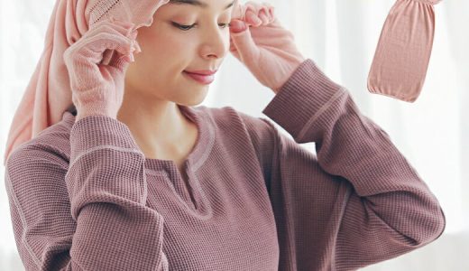 『髪をやさしくつつむナイトヘアマスク』[ナイトヘアマスク レディース 生活雑貨 ナイトキャップ 就寝用 睡眠 帽子 ヘアケア 髪の毛 寝ぐせケア ソフトフィット]※衛生上の為、返品・交換不可※【メール便不可】【20】