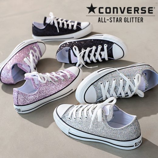 [ CONVERSE ]オールスターグリッタースニーカー [I2108]レディース 靴 シューズ コンバース カジュアル ラメ 黒 スニーカー ローカット ALL STARE GLITTER OX グリッター ピンク シルバー ブラック おしゃれ 大人可愛い かわいい【送料無料】 30代 40代 50代