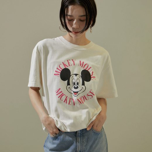 SALON adam et rope' 【GOOD ROCK SPEED】[ホワイト別注]MICKEY MOUSE T サロン アダム エ ロペ トップス カットソー・Tシャツ ホワイト ブラック【送料無料】