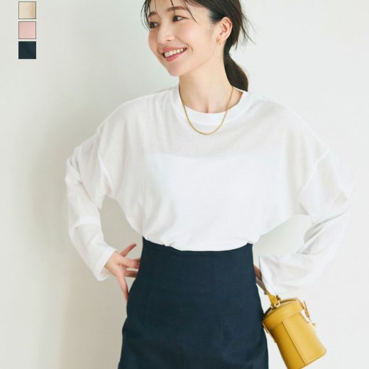 【クーポン利用で2,475円 3/14(木)12時40分~23時59分まで】シアーオーバートップス｜Tシャツ ロンT トップス カットソー 長袖 シースルー シアー シアートップス 春 夏 きれいめ レディース オーバーサイズ 大きめ 無地【宅配便】24SS cpn (予約4月26日~30日以内順次発送)