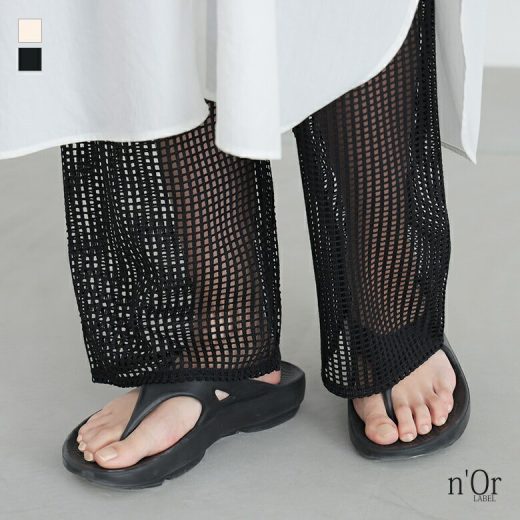 『メッシュぺチパンツ』[n'OrLABEL ぺチパンツ ペチコート インナー ボトムス パンツ ロング丈 レディース 重ね着 レイヤード メッシュ ウエストゴム 透け感]※メール便可※【5】【CP0630】