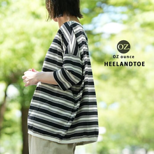 KELEN HEELANDTOE オリジナル マルチボーダー プルオーバー 五分袖 カットソー Half-sleeve multi-border pulloverレディース