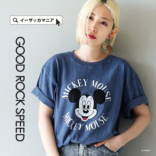 Tシャツ レディース / こだわりのTシャツを厳選。 トップス カットソー 半袖 半そで 五分袖 クルーネック ロゴ プリント 綿100％ コットン 大きいサイズ ゆったり 夏 24FDS003W 【メール便可22】◆GOOD ROCK SPEED（グッドロックスピード）：Disney | Tシャツ