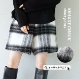 ＼半額クーポンで2,995円：11111円以上で／ショートパンツ レディース ボトムス パンツ ズボン ショート丈 ハーフパンツ 半ズボン 短パン 膝上 春 ◆zootie（ズーティー）：シャギーチェック ショートパンツ