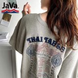 《java ジャバコラボ》 送料無料 トップス スウェット レディース 前後 2way タイ レシピ 刺繍 裏起毛スウェット 男女兼用 ユニセックス メンズ ゆるっと オーバーサイズ 大きいサイズ 秋 冬 2024aw クラシカルエルフ jv1330001