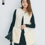 【クーポンで7,920円 10/17(木)12時40分~23時59分まで】裾ファージレ｜レディース アウター ジレ ファージレ ベスト コート ノースリーブ 冬 秋 フリーサイズ レイヤード ミドル丈 ウール きれいめ　オフィス |【宅配便】cpn awi soku