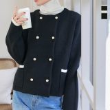 ≪11/26 大人気商品!!4690円≫ ダブルボタンもっちもちニットジャケット [C7195] レディース ニット セーター ジャケット カーディガン 羽織り ダブルジャケット ニットコート コーディガン コート オフィスカジュアル 20代 30代 40代 50代 バイカラー【送料無料】