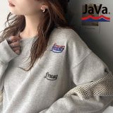 《javaジャバ コラボ》送料無料 トップス スウェット レディース トレーナー プルオーバー 多刺繍 裏起毛 スウェット メンズ ユニセックス 男女兼用 オーバーサイズ クロップド丈 ゆったり 長袖 大きいサイズ 秋 冬 2024aw クラシカルエルフ jv1050234