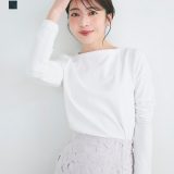 【クーポン利用で2,970円 12/26(木)12時40分~23時59分まで】ボートネック裏起毛Tシャツ｜裏起毛 カットソー レディース Tシャツ 長袖 きれいめ 春 白T 着痩せ インナーあったか 長袖 ロンT 冬｜【宅配便】cpn (予約1月26日~31日以内順次発送)