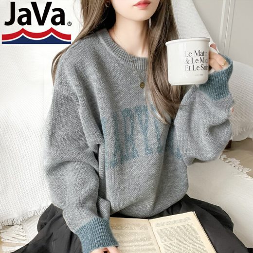 【 1/29 23:59まで セール 71%OFF 】 《java ジャバコラボ》 送料無料 トップス ニット レディース 前後 2way バイカラー カレッジ ロゴ プルオーバー ユニセックス 春 秋 冬 保温 暖かい 防寒 2024aw クラシカルエルフ jv1260244