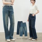 【1000円OFFクーポンあり】デニム パンツ ジーンズ デニムパンツ レディース ボトムス ジーパン ストレート すっきり 体型カバー プチプラ 美脚 着痩せ 脚長効果 春 夏 秋 アイローズ