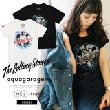 送料無料 ザ・ローリング・ストーンズ ロック Tシャツ 半袖 トップス レディース メンズ コットン ≪ゆうメール便配送10・代引不可≫ ホワイト ブラック