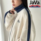 【 MEGA セール 80%OFF ★ さらにまとめ買いクーポンで最大15％OFF】 《javaジャバコラボ》 送料無料 トップス ジャージ レディース ロゴ 刺繍 フリース サイドライン 配色 フルジップ ユニセックス メンズ 羽織り アウトドア 秋 冬 2023aw クラシカルエルフ jv1050117