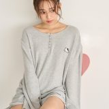 SNIDEL HOME 【HELLO KITTY】ヘンリーネックセットアップ スナイデルホーム トップス カットソー・Tシャツ ピンク グレー【送料無料】