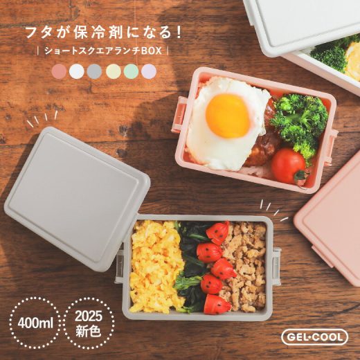 【新色登場】弁当箱 お弁当箱 ランチボックス 保冷 ジェルクール Mサイズ 一段 1段 食洗機対応 レンジ対応 電子レンジ対応 コンパクト おしゃれ GEL-COOL 保冷剤一体型 日本製 スクエア 大人 女性 レディース 子供 シンプル 400ml◇【メール便不可】【20】