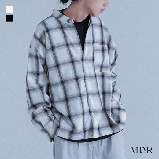 シャツ メンズ トップス 長袖 チェックシャツ チェック柄 柄シャツ 羽織 冷房対策 日焼け対策 重ね着 ミディ丈 ミドル丈 オーバーサイズ ラフ レギュラーカラー ポケット ゆったり オシャレウォーカー※メール便可※【10】