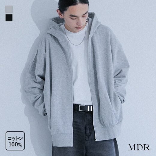 [4/15 23:59迄クーポンで20％OFF]パーカー メンズ トップス 長袖 羽織 ジップアップ フーディー フード付き 裏毛 スウェット 綿100％ コットン100％ セットアップ オーバーサイズ ポケット 着回し 春 秋 冬 オシャレウォーカー【メール便不可】【40】