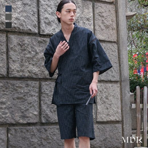 アウター メンズ セットアップ 甚平 パンツ トップス 羽織 しじら織 前開き ウエスト紐 調整可能 サイズ調整 涼し気 涼しい プレゼント 父の日 軽量 祭り 家着 夏【メール便不可】【30】