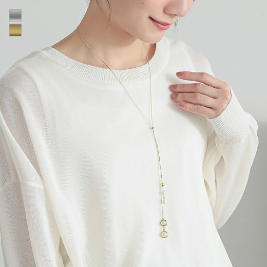 [期間限定クーポンで最大15％OFF]ネックレス レディース アクセサリー ロングネックレス フェイクパール シェルパール 調節可能 きれいめ 上品 春 夏 秋 冬 オシャレウォーカー※メール便可※【2】