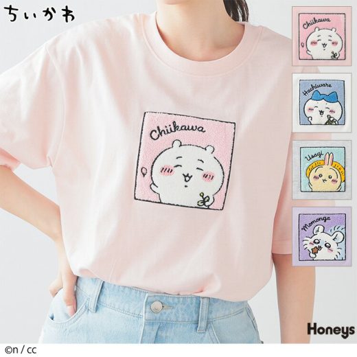 ＼最大2000円OFFクーポン！4/27(日)23:59まで／トップス Tシャツ 半袖Tシャツ カットソー 半袖 ちいかわ キャラクター クルーネック キッズ グッズ 子供 綿混 Chiikawa レディース Honeys ハニーズ ちいかわ／Tシャツ