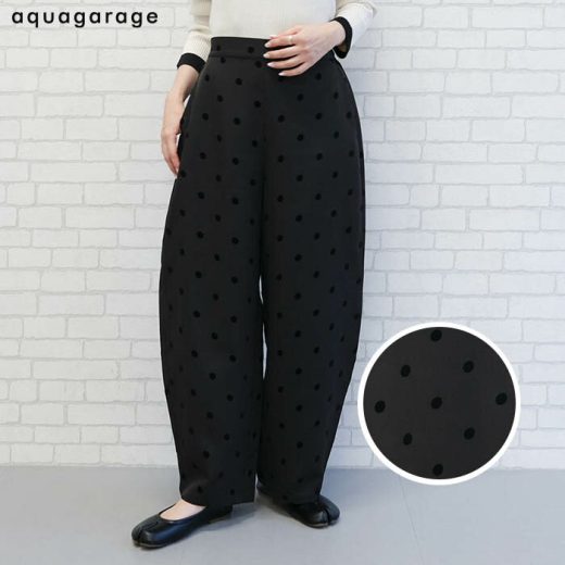 フロッキードットカーブパンツ レディース 春 夏 M フロッキー ドット カーブパンツ ドット柄 パンツ ワイド 大人可愛い フロッキードット ワイドパンツ ワイドシルエット カジュアル 大人可愛い きれいめ レディースワイドパンツ ≪ゆうメール便配送30・代引不可≫ 楽天ROOM