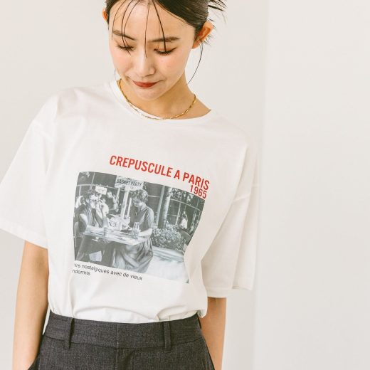 GLOBAL WORK 吉高由里子さん着用/リッチクリーンプリントT半袖/147640 グローバルワーク トップス カットソー・Tシャツ ブラック ネイビー ホワイト