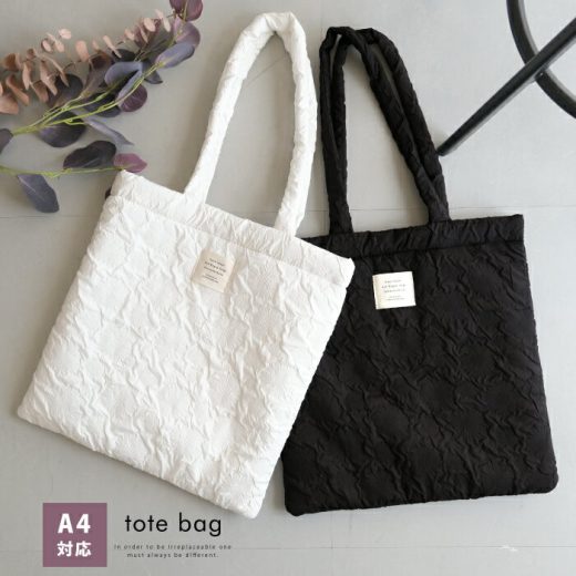 バッグ20％OFF■ パフィーフラワージャガードスクエアトート レディース
