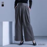 パンツ レディース ボトムス ワイドパンツ ロング丈 セットアップ ハイウエスト タック ファスナー ポケット 裏地付き オケージョン 大きいサイズ 春 秋 冬 オシャレウォーカー【メール便不可】【20】