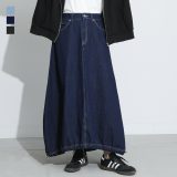【全品送料無料】スカート レディース ボトムス ロング丈 デニムスカート ドロスト 調整できる 綿100％ マキシ丈 コクーン 春 夏 秋 冬 オシャレウォーカー【メール便不可】【30】