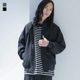 ブルゾン メンズ アウター ライトアウター ジャケット MA-1 長袖 羽織 ルーズシルエット ショート丈 リブ切替 裏地付き ジップアップ ドロップショルダー 無地 春 秋 冬 オシャレウォーカー【メール便不可】【40】