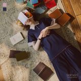 【予約期間限定！6,980円(税込)→6,282円(税込)】『somari imaginationワイドリブ配色ポロワンピース』[ワンピース レディース ドレス ロング丈 半袖 ポロワンピ ワイドリブ 配色 メロー メロウ 襟付き 春 夏]【メール便不可】【30】