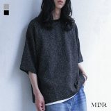 【全品送料無料】Tシャツ メンズ トップス カットソー 半袖 ツイード生地 オーバーサイズ クルーネック プルオーバー ショート丈 リブ切替 配色 ゆったり レイヤード 着回し柔らかい 春 夏 オシャレウォーカー※メール便可※【10】