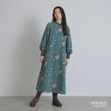 【送料無料】ワンピース レディース ロングワンピース ロングワンピ マキシワンピース マキシワンピ ワンピ 花柄 花柄プリント フレア パイピング リブ ギャザー 体型カバー 二の腕カバー※メール便可※【10】