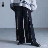【全品送料無料】パンツ レディース ボトムス ストレート スラックス ズボン 長ズボン ジップ ファスナー モード アシンメトリー アシメ 無地 ロングパンツ ワイドパンツ ジップアップ オシャレウォーカー【メール便不可】【20】