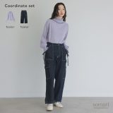 【5/16 12:59迄クーポンで20％OFF】【送料無料】2点コーデセット 2024 レディース トップス ニット 長袖 タートルネック プルオーバー ハイネック パフスリーブ ぽわん袖 パンツ ボトムス デニム ジーンズ 綿100％ オシャレウォーカー【メール便不可】【50】