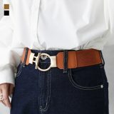 ベルト レディース ファッション雑貨 小物 バックル 調整可能 ゴム 伸縮性 太ベルト 合皮 春 夏 秋 冬 オシャレウォーカー※メール便可※【5】