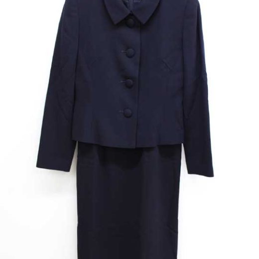 【新規値下げ】‡YUKITORII/ユキトリイ‡アンサンブルスーツ/ジャケット/長袖/半袖/ミモレ丈 ネイビー/濃紺 レディース 36 お受験 面接 フォーマル 卒業式 入学式 説明会 見学会 学校行事式典 【中古】春夏秋冬 text 829042