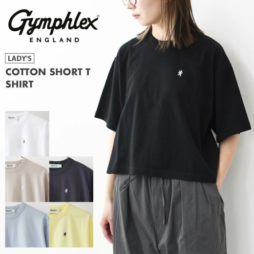 Gymphlex [ジムフレックス] W COTTON SHORT T SHIRT [GY-C0324FLK] コットン ショートTシャツ・半袖Tシャツ・コットンTシャツ・ロゴTシャツ・ショート丈・シンプル・LADY’S [2025SS]