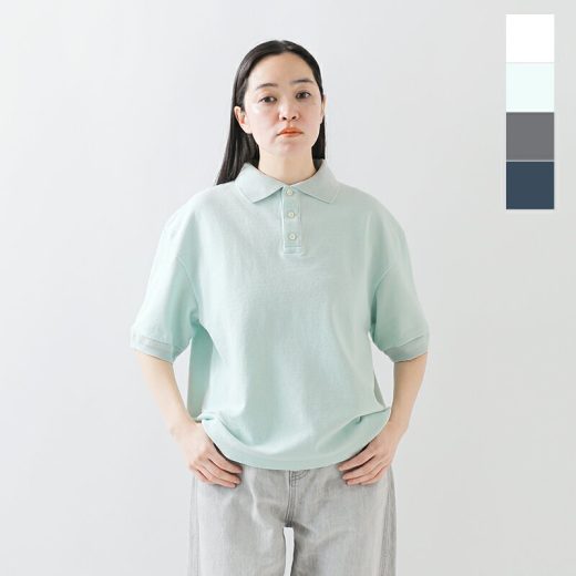Shinzone シンゾーン コットン 鹿の子 半袖 ワイド ポロシャツ “WIDE POLO SHIRT” 25mmscu09-yo 2025ss新作 レディース【クーポン対象】