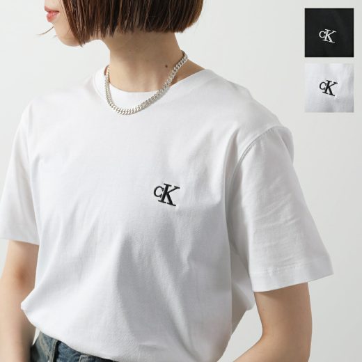 CALVIN KLEIN JEANS カルバンクライン ジーンズ 半袖 Tシャツ J30J314544 レディース メンズ クルーネック コットン カットソー ロゴ刺繍 カラー2色【dc_kikaku】