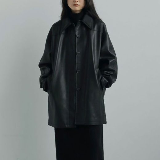 【～5/6マデ限定ポイント5%付与】アンヌーク anuke 2025FallWinter アウター Ecoleather Over Jacket 9月中旬～10月上旬予約 エコレザーオーバージャケット ミドル丈 長袖 25秋冬 62520105