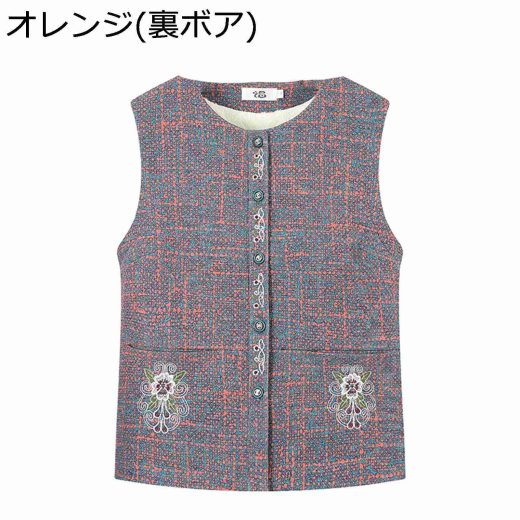 無袖ジャケット 開襟 春秋服 母へ シニア 高齢者 ノースリーブ チョッキ ベスト 刺繍 丸首 アウター おしゃれ ファッション 婦人服 オシャレ 重ね着 体型カバー 40代~80代