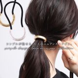 【全品送料無料】『マットメタルカーブデザインヘアゴム』[ヘアゴム レディース ヘアアクセサリー カーブ メタル マット 艶消し ニュアンス ポニー 結ぶ くくる 髪飾り]※メール便可※【2】
