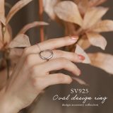 『SV925オーバルデザインリング』[リング 指輪 レディース オーバル シルバー925 SV925 フリーサイズ シンプル ニュアンス ボリューム モード]※メール便可※【5】
